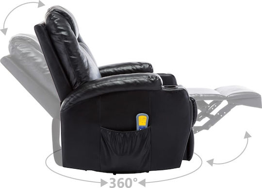 Relaxsessel Friseurwaschbecken mit Fußhocker aus Kunstleder Schwarz 81x95x100cm
