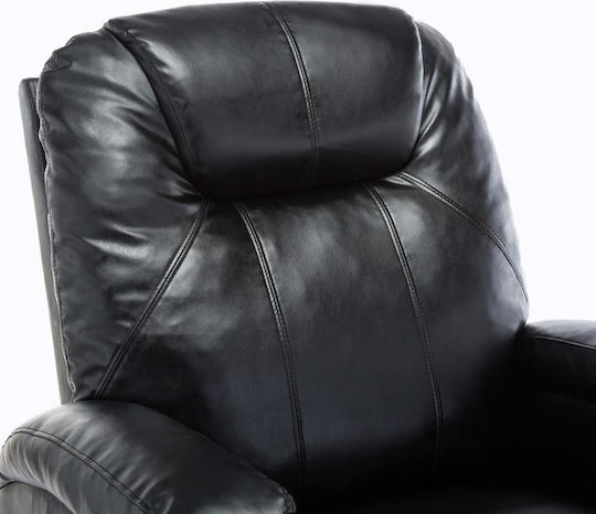 Relaxsessel Friseurwaschbecken mit Fußhocker aus Kunstleder Schwarz 81x95x100cm