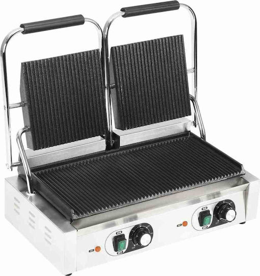 vidaXL mit glatten Oberflächen aus mit geriffelten Oberflächen aus 3600W Panini