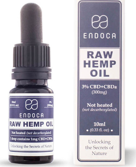 Endoca Raw Hemp Έλαιο Κάνναβης σε Σταγόνες με 3% CBD 10ml