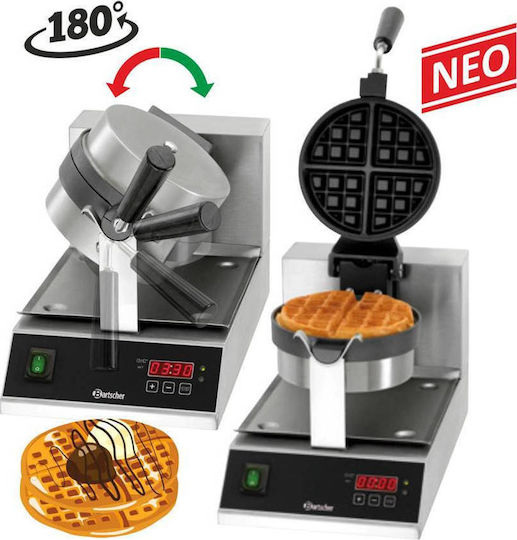 Bartscher Deluxe 1BW170D Commercial Waffle Maker Single Rotating for Round Waffles 370164
