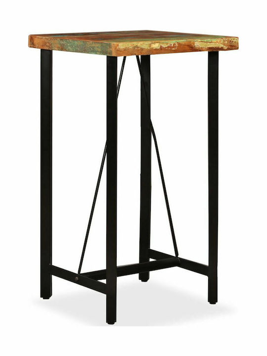 Table Bar from Solid Wood & Metal Natural 60x60x107cm