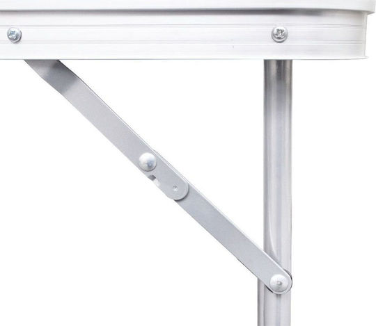 vidaXL Aluminum Table Set for Camping Folding in Case 120x60x55cm White 4 Pieces