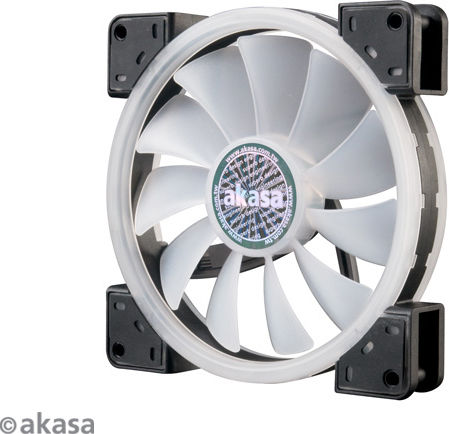 Akasa Vegas TLY Case Fan 140mm (1200rpm / 41.2cfm) with RGB Lighting and 3-Pin Connection White