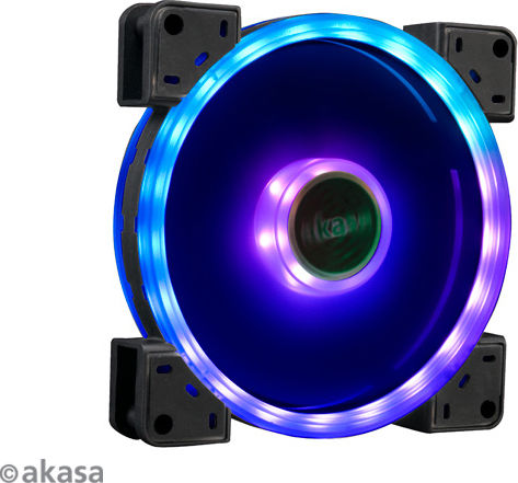 Akasa Vegas TLY Case Fan 140mm (1200rpm / 41.2cfm) with RGB Lighting and 3-Pin Connection White