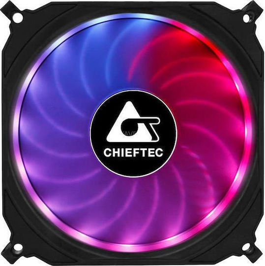 Chieftec CF-1225 Gehäuselüfter 120mm (1200rpm / 53cfm) mit RGB-Beleuchtung und Verbindung 6-polig