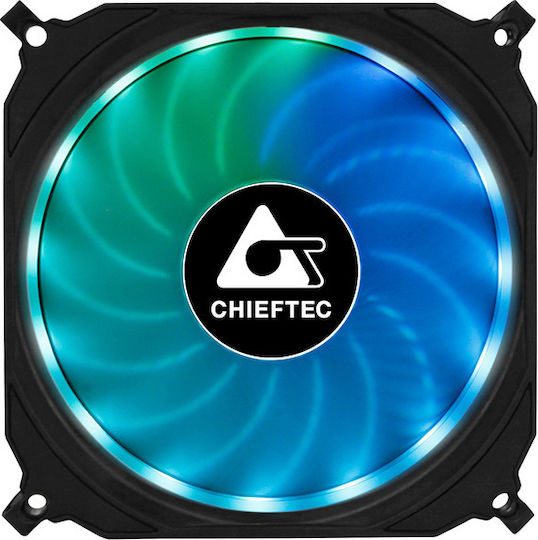 Chieftec CF-1225 Gehäuselüfter 120mm (1200rpm / 53cfm) mit RGB-Beleuchtung und Verbindung 6-polig
