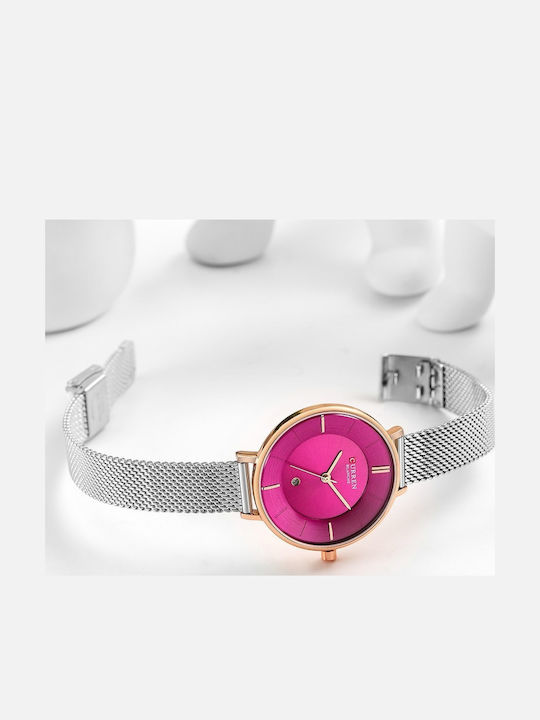 Curren Women's Watch with Metal Bracelet Silver/Purple