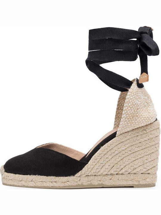 Chiara Women's Fabric Platform Espadrilles Black