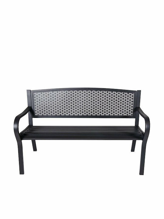 Notturno Bancă Exterior Metalic Negru 125x55x77cm Notturno Bancă Exterior Metalic Negru 125x55x77cm