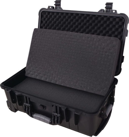 vidaXL Wheeled Plastic Tool Carrier with Toolbox W35xD23xH56cm (Interior Foam Cladding)
