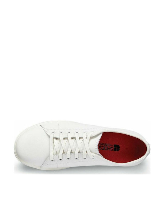 Shoes For Crews Old School Rider III Waterproof Low Work White OB with Certification SRC