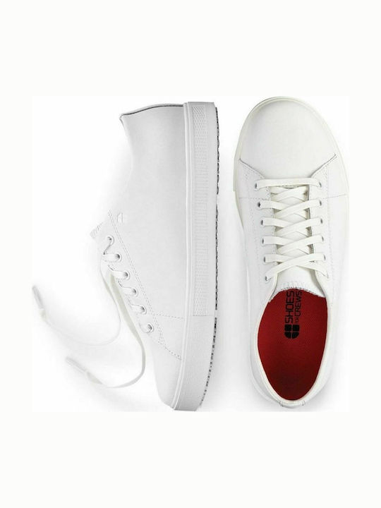 Shoes For Crews Old School Rider III Waterproof Low Work White OB with Certification SRC
