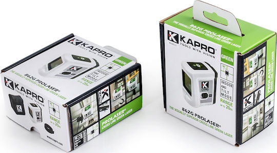 Kapro 862G Prolaser Γραμμικό Αλφάδι Laser Πράσινης Δέσμης με Εύρος Εργασίας 20m