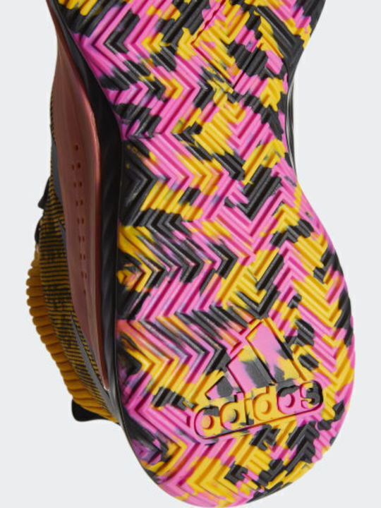 Dame 5 High Basketball Shoes Core Black / Shock Pink