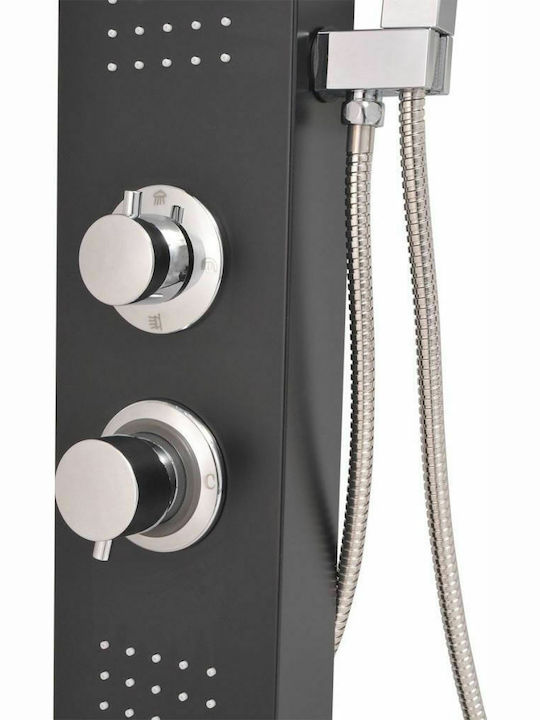 vidaXL Shower Column Hydromassage 130cm Black