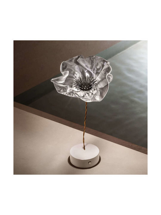 Slamp Lafleur Battery Clear Метална Настолна лампа с Бяла Основа