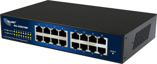 Allnet ALL-SG8316M Managed L2 Switch with 16 Gigabit (1Gbps) Ethernet Ports and 2 SFP Ports