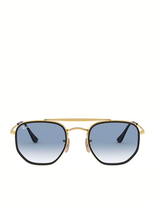Ray Ban The Marshal II Unisex Sunglasses with Black Metallic Frame and Blue Gradient Lens RB3648M 9167/3F