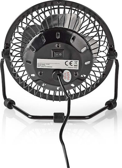 Nedis Metal Mini Ventilator USB Schwarz