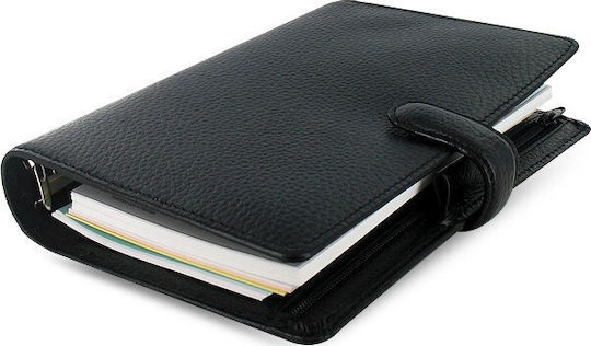 Filofax Finsbury Personal Weekly Organizer Black Leather 13.5x19.4cm