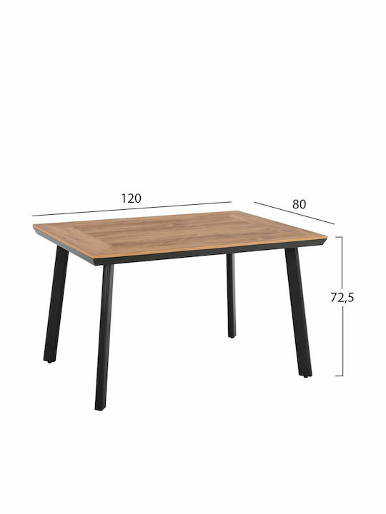 Tisch Stabil Taber Anthracite 120x80x72cm