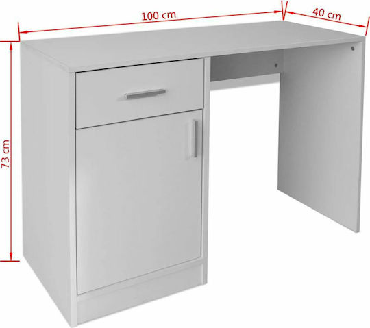 Schreibtisch Holz Weiß 100x40x73cm