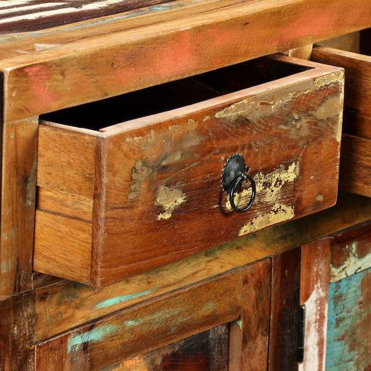 Wooden Buffet with Drawers Ανακυκλωμένο Ξύλο L120xW35xH76cm