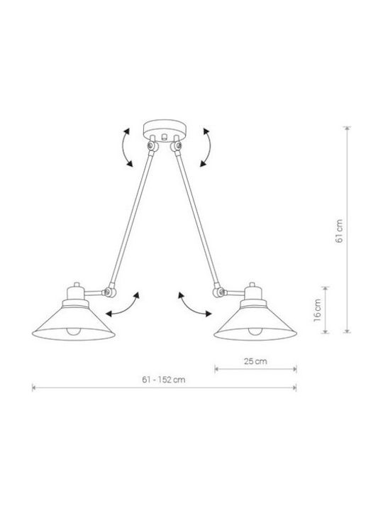 Nowodvorski Techno Pendant Light Two-Light Bell for Socket E27 Black