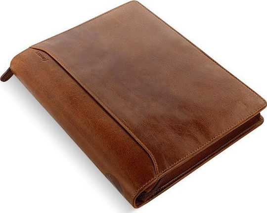 Filofax Lockwood Zip A5 Weekly Organizer Brown Leather 20.5x25.5cm