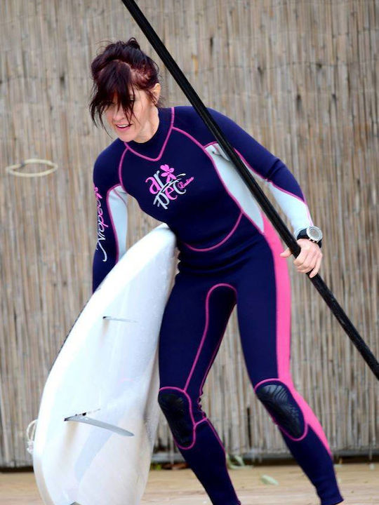 Aropec Aropec Wetsuit with Zip Dark Blue Fuchsia 2.5mm