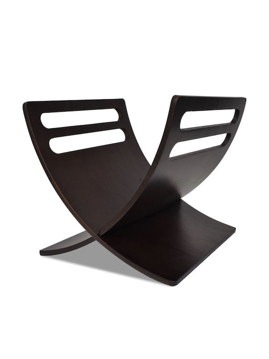vidaXL Wooden Magazine Rack Brown 29.5x26.5x29.5cm