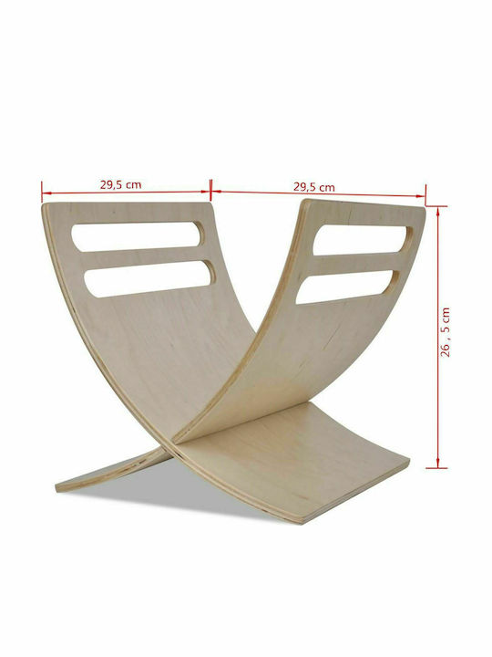 vidaXL Wooden Magazine Rack Beige 29.5x26.5x29.5cm