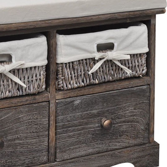 Entry Furniture with Bench Paulonia wood 62x33x42cm