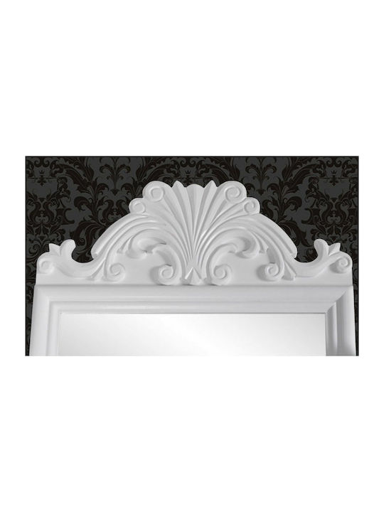 Стенна Спална Тоалетна Дървена Бяла с Огледало 50x13x74см
