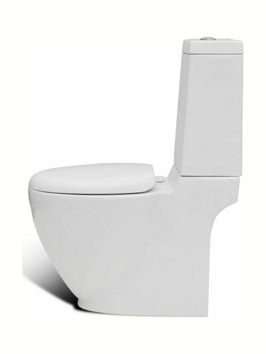 vidaXL Λεκάνη Δαπέδου με Καζανάκι με Κάλυμμα Soft Close Λευκή