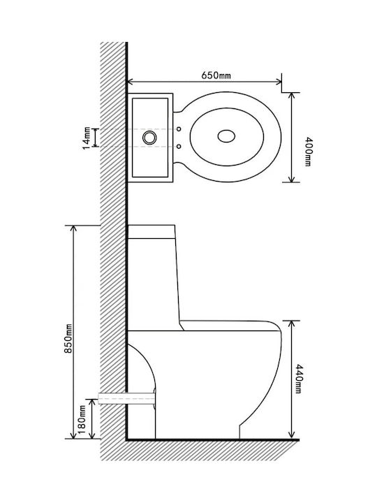 vidaXL Floor-Standing Toilet with Flush White