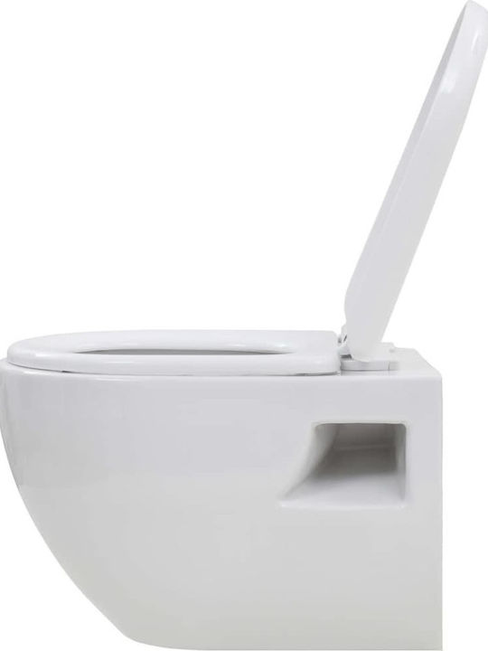vidaXL Wandhängende Toilette mit Deckel Sanftes Schließen Weiße