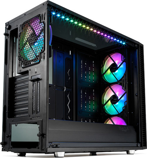 Fractal Design Define S2 Vision RGB Геймърско бюро Пълна кула Компютърна кутия със страничен прозорец Черен