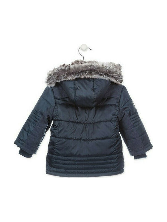 Losan Kids Quilted Jacket Short with Hood Navy Blue 825-2002AC