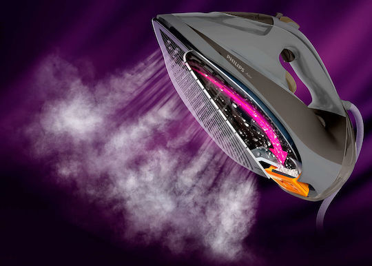 Philips Steamglide Steam Iron 2400W with Non-stick Plate and Continuous Steam Supply 45g/min Grey