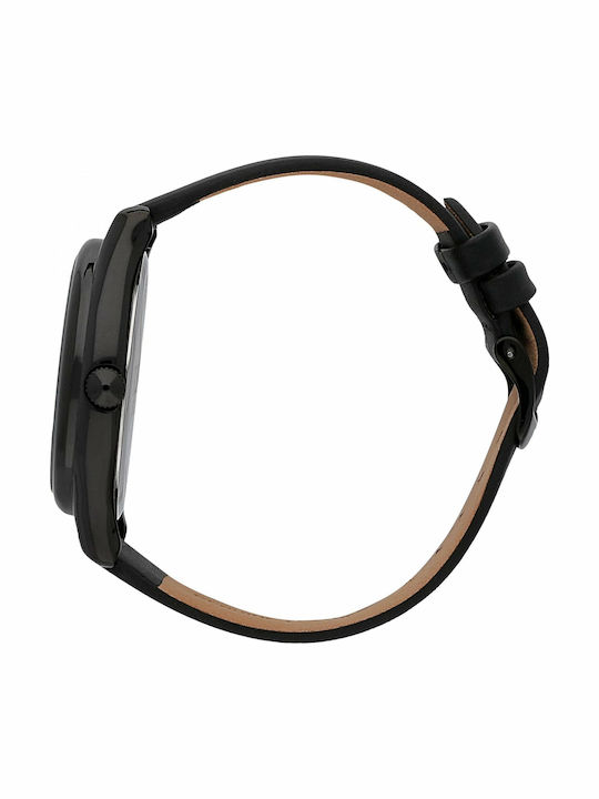 Trussardi T Light Herrenuhr 43mm Batterie mit Schwarz Lederarmband