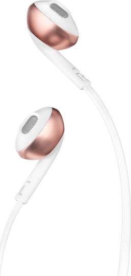 JBL Tune 205 Earbuds Handsfree with 3.5mm Connector Rose Gold
