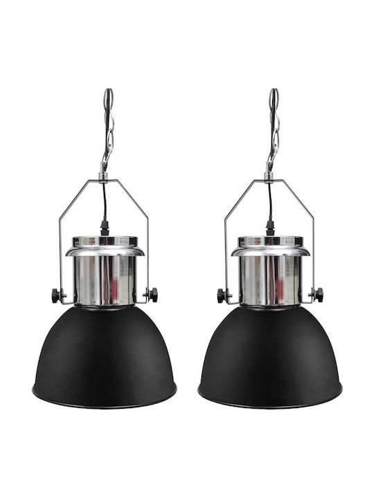 vidaXL Pendant Light Single-Light for Socket E27 Black 241111