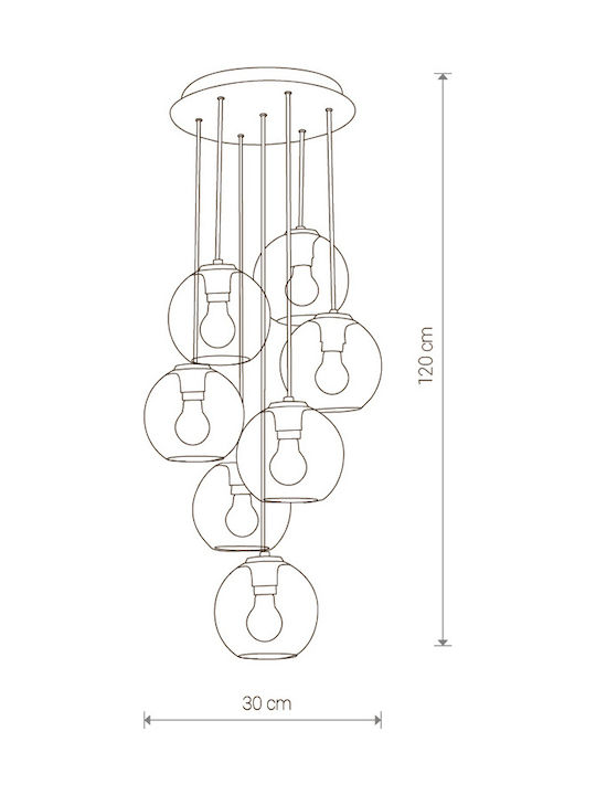 Nowodvorski Vetro Pendant Chandelier for 7 Bulbs E27 Black