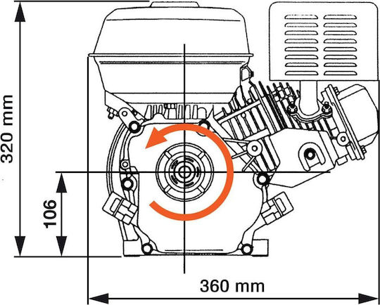 vidaXL Κινητήρας Βενζίνης Τετράχρονος 196cc 6.5hp Μέγιστων Στροφών 3600rpm με Σπείρωμα (Ρεζερβουάρ 3.7lt)