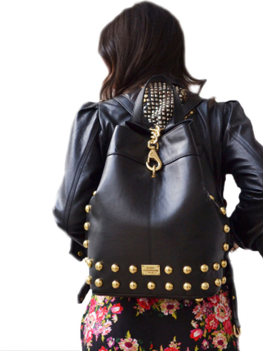 Black n Metal Women's Leather Backpack Black