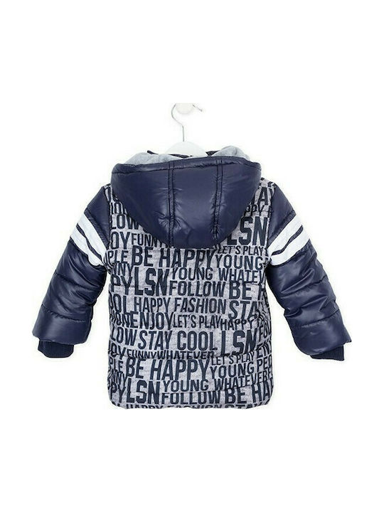 Losan Kids Casual Jacket short Hooded Navy Blue