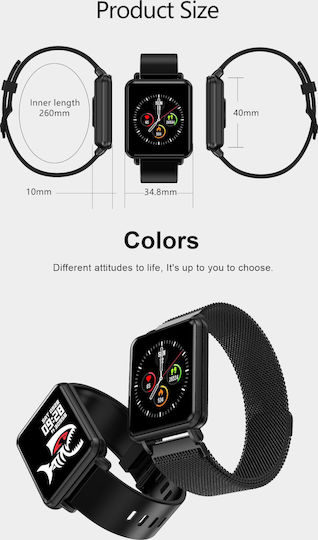 Colmi Land 1 46mm Smartwatch με Παλμογράφο (Μαύρο)