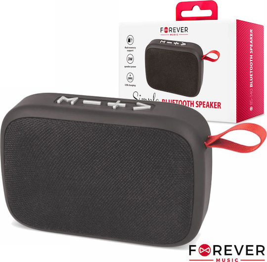 Forever BS-140 Bluetooth Speaker 3W with Radio and Battery Life up to 4 hours Black